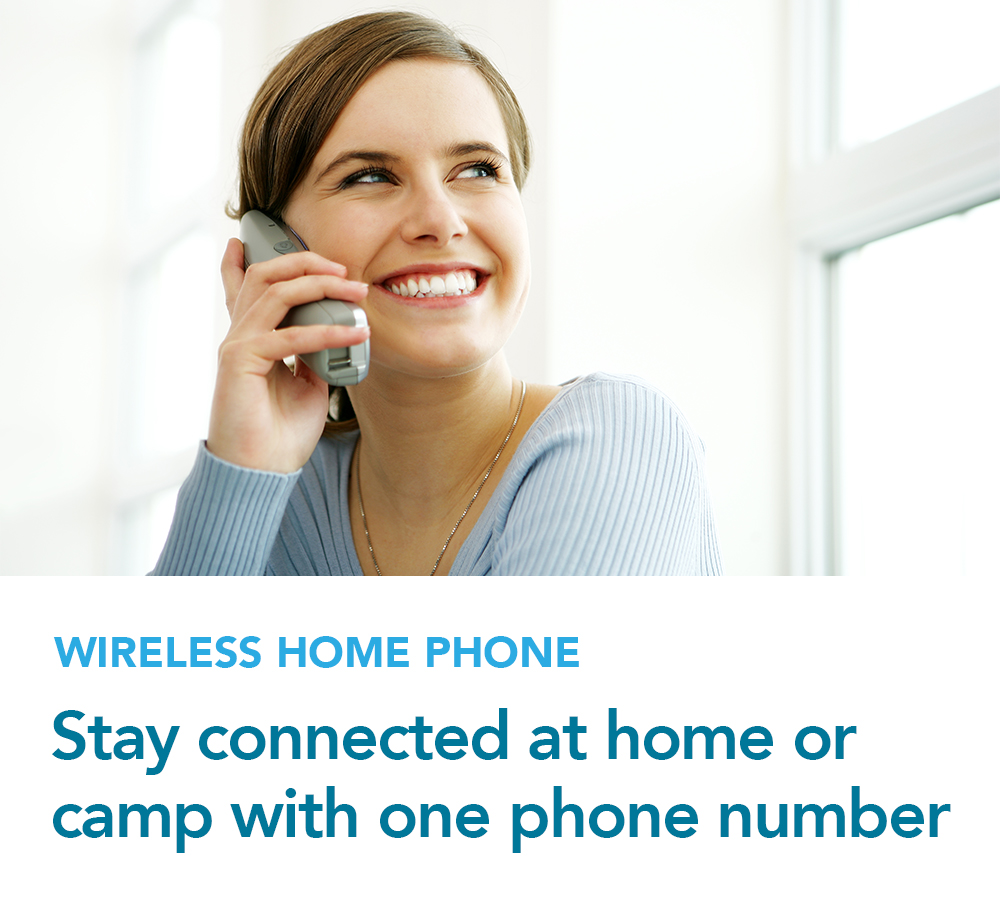 Stay connected at home or camp with one phone number